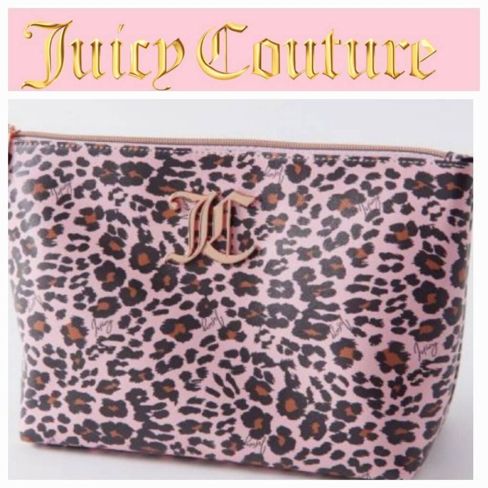Juicy Couture JC Logo Leopord Print Cosmetic Pouch